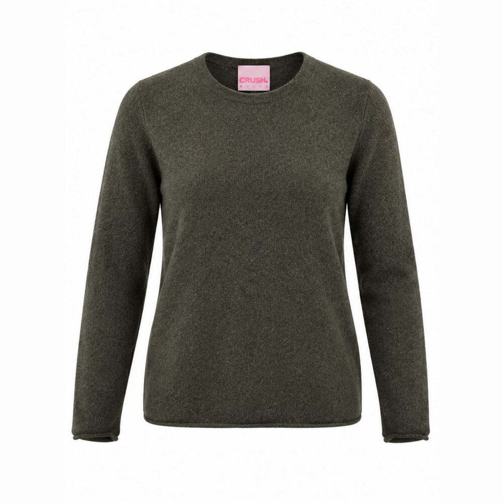 Crush Womens Sweater Gray Cashmere Crewneck Pullover Quiet Luxury Jumper Size 0